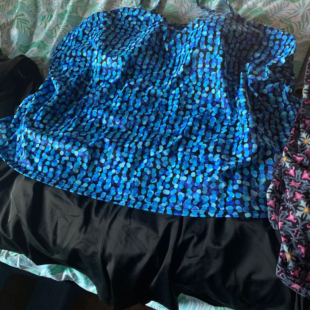 Swim full blue,black ,a tikini set pink lime black - Picture 2 of 2